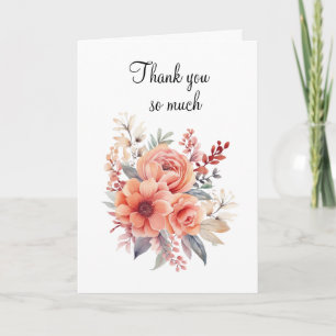 Bloemen Dank je wel zoveel gevouwen Wenskaart Kaart
