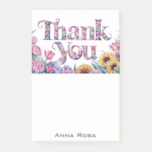 *~* Bloemen Dank u Dankbaarheid AP85 Manifestatie Post-it® Notes