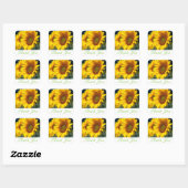 Bloemen dank u gele zonnebloem vierkante sticker (Vel)