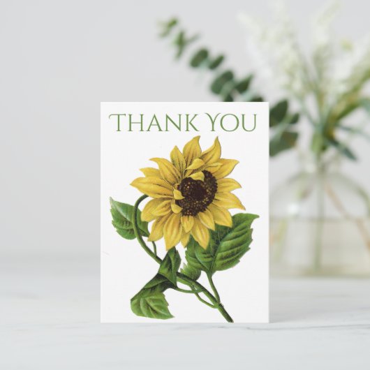  Bloemen Dank u Gele Zonnebloemen Briefkaart (Staand voorkant)