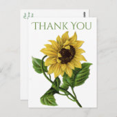  Bloemen Dank u Gele Zonnebloemen Briefkaart (Voorkant / Achterkant)