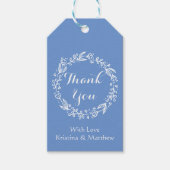 Bloemen dank u korenbloem blauwe bloemen bruiloft cadeaulabel (Voorkant)