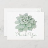 Bloemen Dank u Mint Groene Sappige Cactus Briefkaart (Voorkant / Achterkant)
