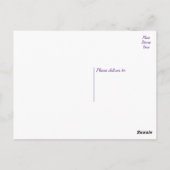 Bloemen Dank u Paarse en Witte Hart Briefkaart (Achterkant)