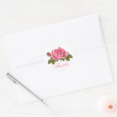 Bloemen Dank u Roze Rose Bloem Bruiloft Rozen Hart Sticker (Envelop)