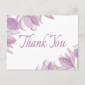 Bloemen Dank u Waterverf Paarse Bloem Briefkaart (Voorkant)