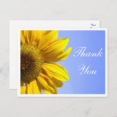 Bloemen dank u zonnebloem gele bloem briefkaart (Voorkant / Achterkant)