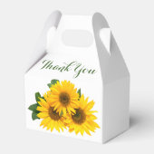 Bloemen Dank u Zonnebloemen Geel & Groene Bloemen Bedankdoosjes (Voorkant Zijde)