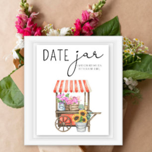Bloemen Date nacht ideeën. Date pot bruidsspel Poster
