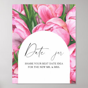 Bloemen - date nachtelijke ideeën. Datum jar bruid Poster