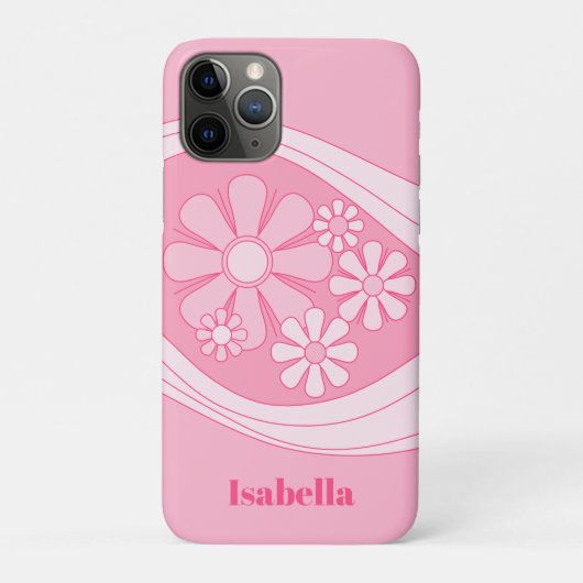 Bloemen Daydream Retro 60s roze pastel gepersonali Case-Mate iPhone Case (Achterkant)
