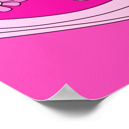 Bloemen Daydream Retro Hot Pink 60s Bloemen Poster (Hoek)