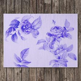  Bloemen Decoupage Bloemen Paarse Blauwe Rozen Tissuepapier