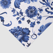 Bloemen Delfts Blauw Tissuepapier (Detail)