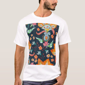 Bloemen Delight: Waterverf bloementextuur T-shirt