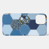 Bloemen, denim patchwork: blauw patroon. Case-Mate iPhone case (Achterkant (horizontaal))