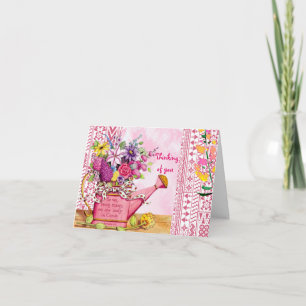 Bloemen denken aan jou kaart