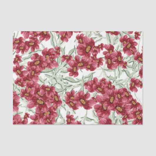 Bloemen (Design 52 Red Series) Tissuepapier (Voorkant)