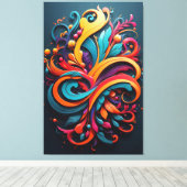 Bloemen Design Art Canvas Afdruk (Insitu (Houten vloer))