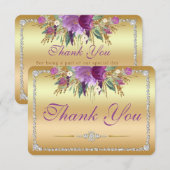 Bloemen Diamanten Bruiloft Dank u Goud Bedankkaart (Voorkant / Achterkant)