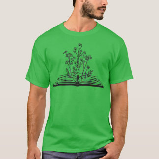 bloemen die groeien uit het boekBook- en bloemontw T-shirt