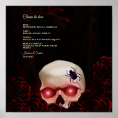 Bloemen donker moody gothic schedel drinken menu t poster (Voorkant)