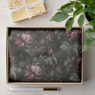 Bloemen Donker Paarse Fine Art Decoupage Tissuepapier