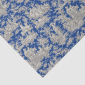 bloemen donkerblauw Toile de Jouy Tissuepapier (Detail)