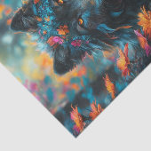 Bloemen donkere wolf tissuepapier (Detail)