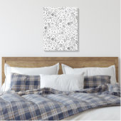 Bloemen Doodle 6 Canvas Afdruk (Insitu (Slaapkamer))
