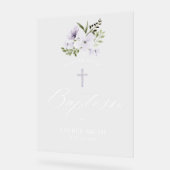 Bloemen doop doopsel Elegant Script Acryl Bord (Hoek)
