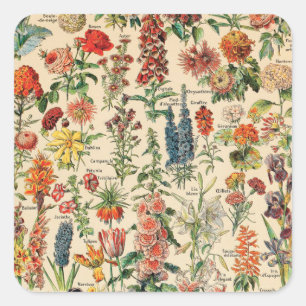  bloemen door Adolphe Millot Vierkante Sticker