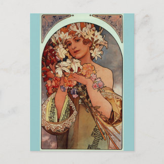Bloemen - door Alphonse Mucha Briefkaart