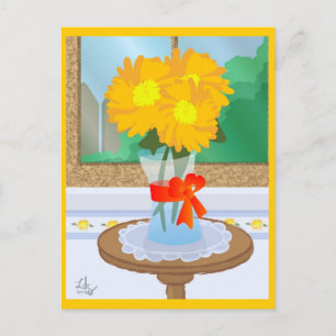 Bloemen door een Briefkaart van het Venster