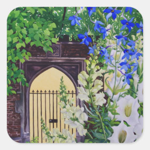 Bloemen door een zonnelightgateway 2008 vierkante sticker