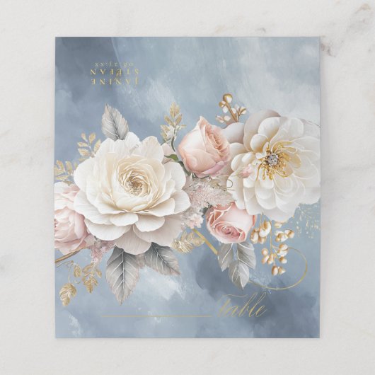 Bloemen Drama Bruiloft Blauw ID1022 (Buitenkant ongevouwen)