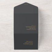 Bloemen Drama Bruiloft Houtskool ID1022 All In One Uitnodiging (Buitenkant)