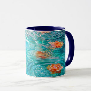 Bloemen drijvend op water mok