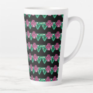 bloemen edelstenen latte mok