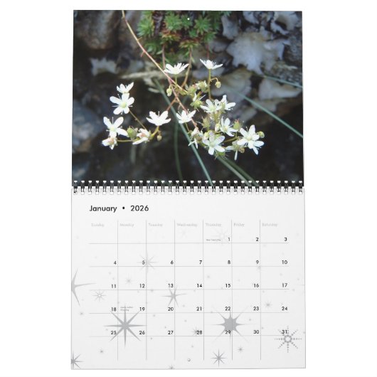 Bloemen, een jaar kleur kalender (Jan 2026)