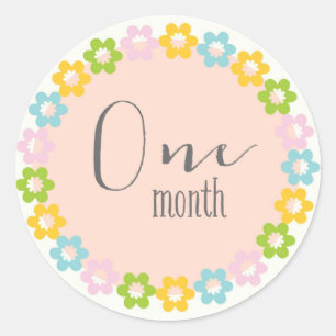 Bloemen Een Maand Nieuwe Baby Sticker