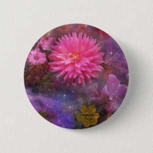 Bloemen - Een visuele Bouquet voor mama Ronde Button 5,7 Cm