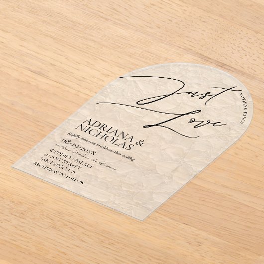 Bloemen Eenvoudig Niets Fancy Alleen Liefde Trouwe Acryl Uitnodigingen (Laagn)