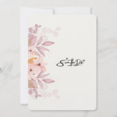 Bloemen & eenvoudige Uitnodiging bruiloft uitnodig (Achterkant)