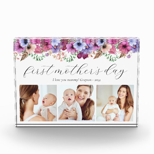 Bloemen eerste Moederdag drie Fotoblokken (Voorkant)