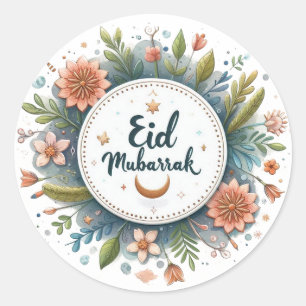 Bloemen Eid Mubarak Ronde Sticker