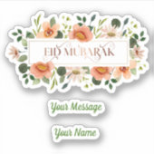 Bloemen Eid Mubarak Sticker (Voorkant)
