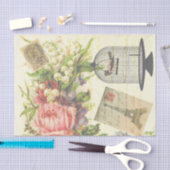 Bloemen Eiffeltoren Paris Vogelhandschrift Tissuepapier (Craft)