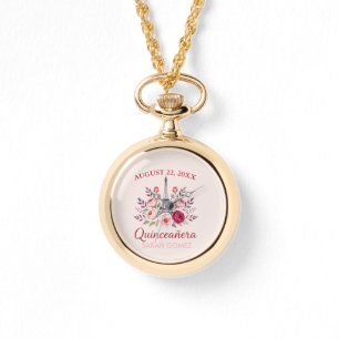 Bloemen Eiffeltoren Quinceanera Horloge