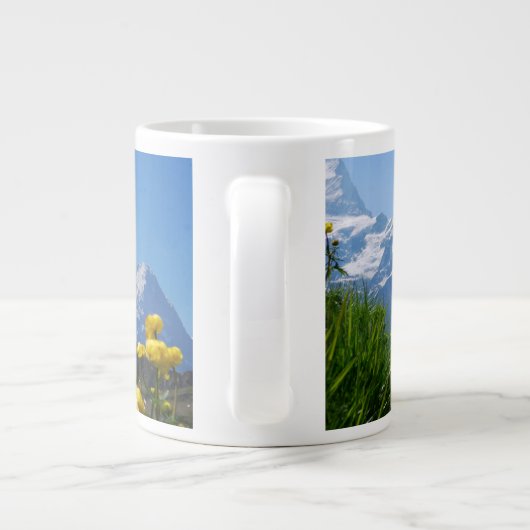 Bloemen | Eiger Monch Swiss Alps Extra Grote Beker (Achterkant)